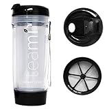 FRUIT INFUSER Water Bottle Tumbler with a Lid | 100% BPA FREE | Our Best Infusion Bottles for Infused Fruit, Smoothies, Tea, and Coffee | Double Walled Mug, Hot & Cold (13.5 Ounces, Black)