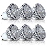 SGL GU10 Led Light bulbs 50W Equivalent, 100% Aluminum Reflector 2700K Warm White, 40 Degree Beam Angle, CRI>85, Pack of 6