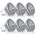 GU10 Led Light bulbs 50W Equivalent, 100% Aluminum Reflector 2700K Warm White, 40 Degree Beam Angle, CRI>85, Pack of 6