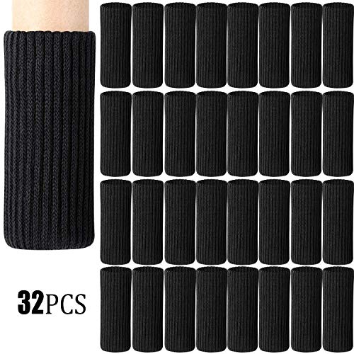 furniture pads 32 Pcs chocolate color black Protective floor kitchen chairs socks for table etc table chair legs cover