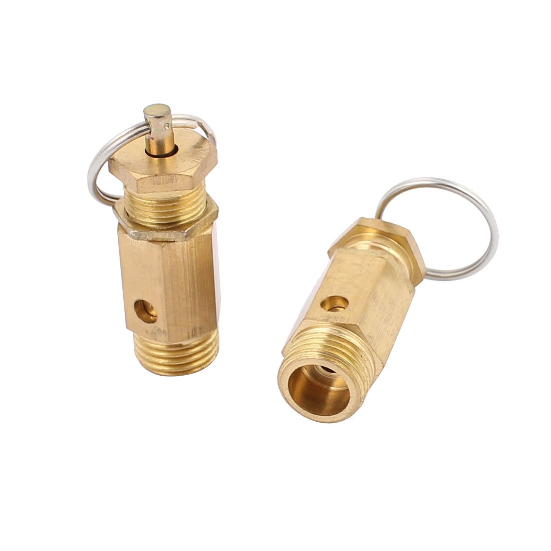 Sourcingmap Safety Valve Air Compressor Pressure Release Valve, 13mm Male, 2Pack