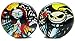 Jack & Sally Graffiti - Nightmare Before Christmas Ear Plugs - Acrylic Screw-On - 10 Sizes - Brand NewPair (0 Gauge (8mm))