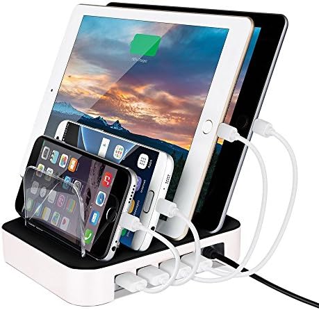 SHRMIA USB Charging Station Detachable Universal 4-Port Desktop Charge Dock Stand Mounts Holder Charger Docking Station