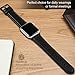 top4cus Genuine Leather Band iwatch Strap Compatible with Apple Watch Series 6, SE, 5, 4, 3/2/1 and Sport Edition, Stainless Steel Clasp (42mm, Matte Black)