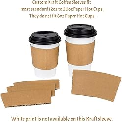 Disposable paper coffee cup kraft sleeves with
