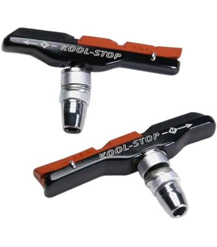 Contec V-stop Pastiglie Freno Per V-Brake, 2 Paia, Mescola Media, Gomma Medio-Dura, Simmetriche, Filettate 70mm, Colore Nero/Argento
