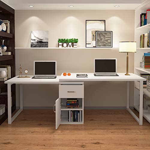 Tribesigns Reversible L Shaped Corner Computer Desk with Storage File 55 inch Rotating
