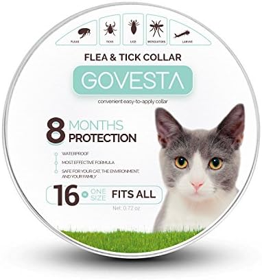 Flea and Tick Collar for Cats - Prevention and Control Fleas, Ticks and Pests for 8 Months - Hypoallergenic and Safe Design - 1 Size Fully Adjustable Waterproof Kitten Collar