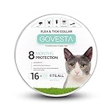Flea and Tick Collar for Cats - Prevention and Control Fleas, Ticks and Pests for 8 Months - Hypoallergenic and Safe Design - 1 Size Fully Adjustable Waterproof Kitten Collar