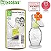 haakaa Silicone Manual Breast Pump with Suction Base and Flower Stopper 100% Food Grade Silicone BPA PVC and Phthalate Free (5oz/150ml) (Orange)