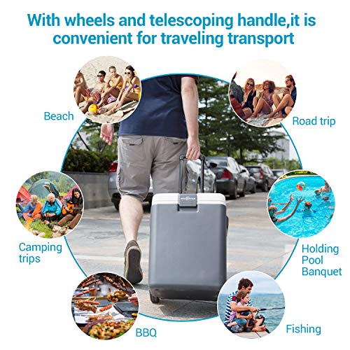 2 ROCKPALS+Electric+40Cans+Mini+Handle+12V+Refrigerator