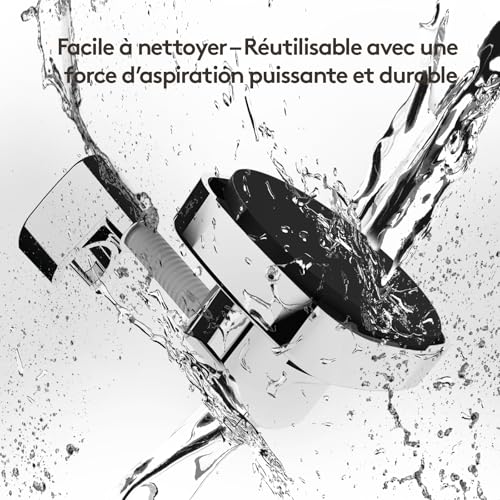 FERCOSEN 360° Rotatable Shower Head Holder with Suction Cup | Load Capacity 10 kg, Mounting In Seconds | Rust Resistant Non Slip Holder (Silver)