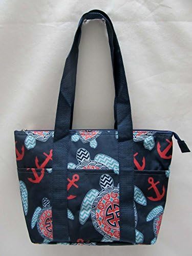 Lunch Tote, Insulated with Cooler Carry Lunch Bag (Anchors Turtle)