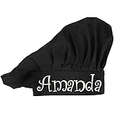 PLACE4PRINT Personalized Embroidered Chef Hat with Custom Text or Name, Ideal for Home Cooks, Professional Chef