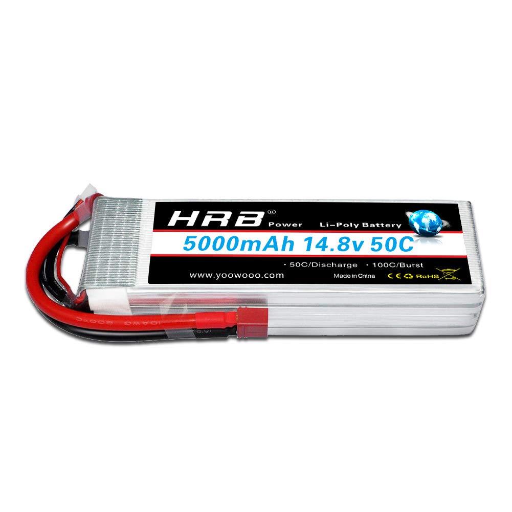 HRB 14.8v 5000mAh 50C 4S Lipo Battery with Deans T Plug For RC Airplane, RC Helicopter, RC Car/Truck, RC Boat