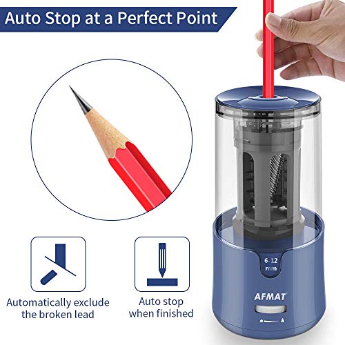 AFMAT Pencil Sharpener, Electric Pencil Sharpener for Colored Pencils