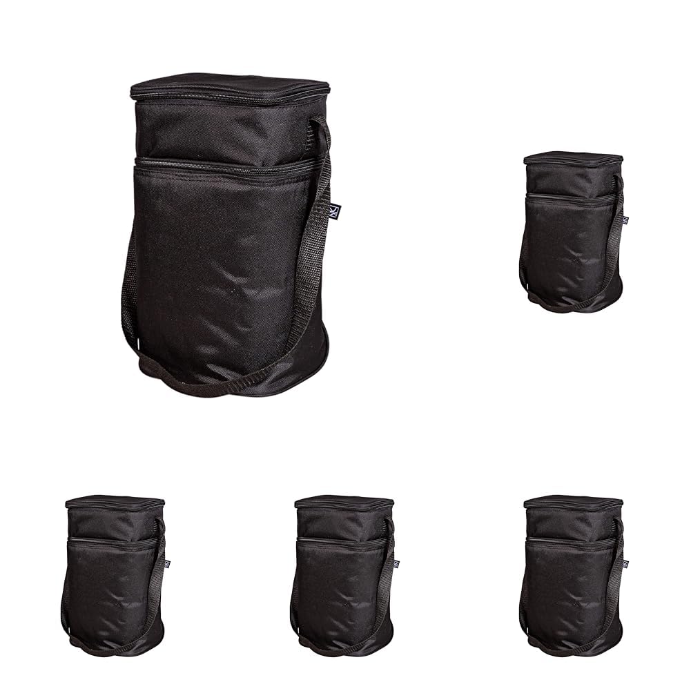 J.L. Childress 6 Bottle Cooler - Breastmilk, Baby Bottle & Food Bag - Ice Pack Included - 2 Compartments - Insulated & Leak Proof Bottle Bag - Breastmilk Cooler Bag for Travel - Black (Pack of 5) Image