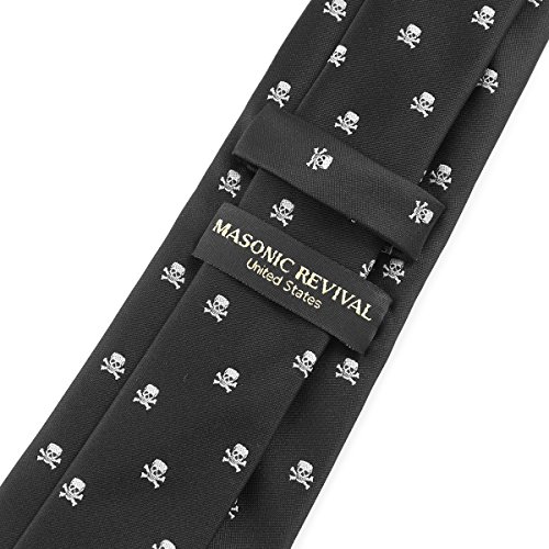 Memento Mori Necktie by Masonic Revival (Skull and Bones Width: 2.5" Slim)