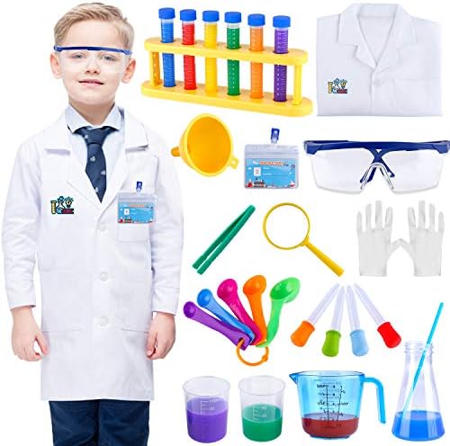 INNOCHEER Kids Science Experiment Kit with Lab Coat Scientist