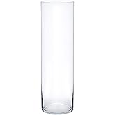 Royal Imports Flower Glass Vase Decorative Centerpiece for Home or Wedding - Cylinder Shape, 16" Tall, 4" Opening, Clear