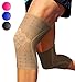 Sparthos Knee Compression Sleeves by (Pair) – Support for Sports, Running, Joint Pain Relief – Knee Brace for Men and Women – Knee Sprains Strains Arthritis Ligament Injury Recovery (Beige-L)