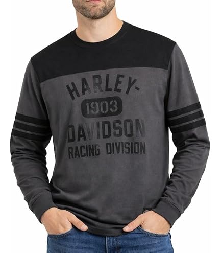 Harley-Davidson Men's Bar & Shield Long Sleeve T-Shirt, Black