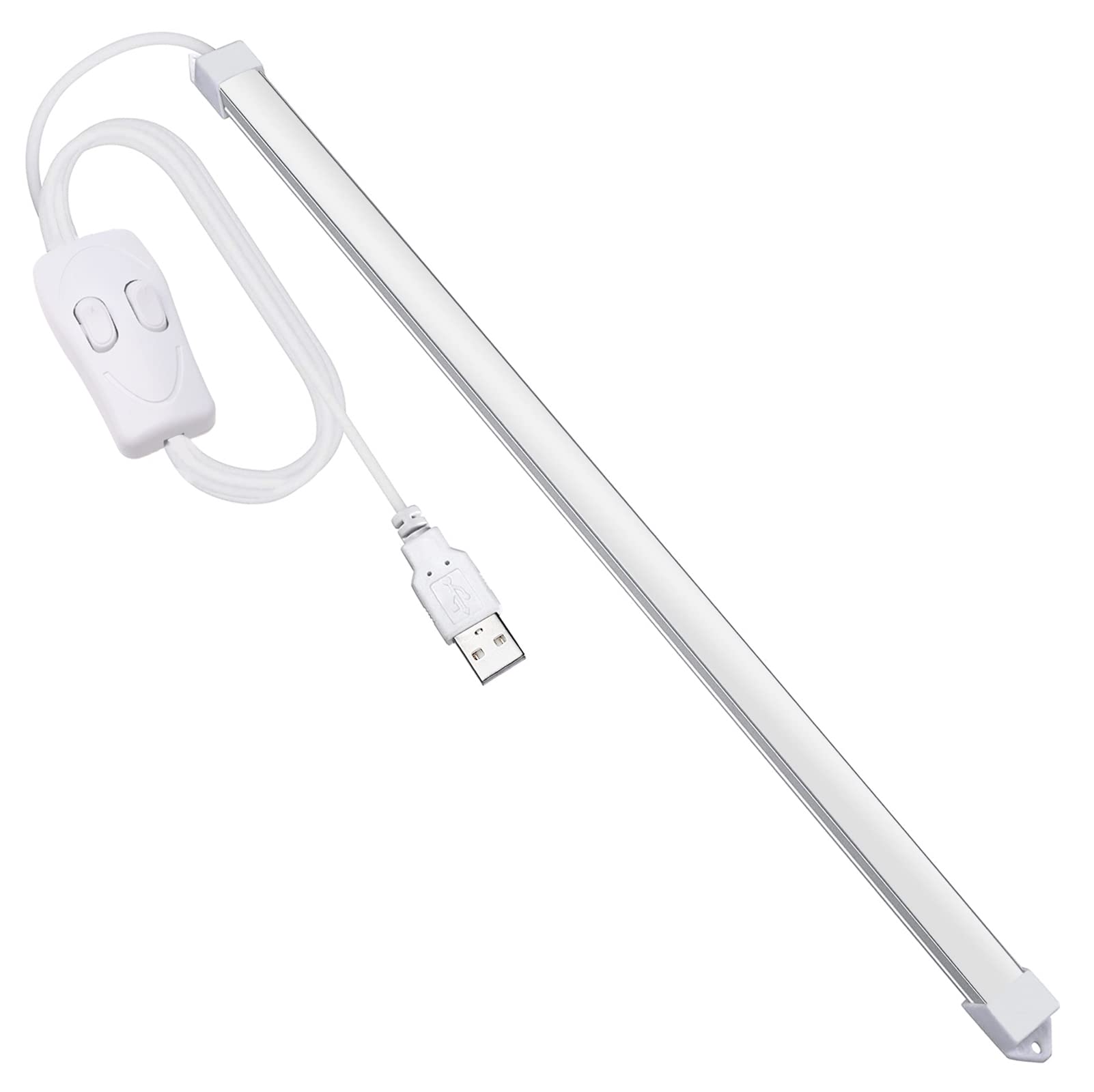 Milpoel LED Light Strip, 35cm, Strip Lights, 3 Colour Temperature Plug in USB Light, Slim Light Bar for Room, Work Table, Keyboard (3 Color)