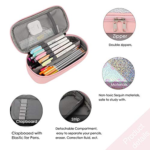 image for Mibasies Pencil Case for Girls Kids Makeup Cosmetic Pouch Pen Organize