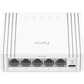 Cudy 5 Port 2.5G Easy Smart Switch, USB-C Powered, Compact, HS105U | 5x 2.5GbE, Type-C powered, 25 Gbps capacity, web-config managed, port isolation, QoS, LAG, ultra-slim plastic, travel ready