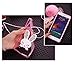 Galaxy Note 4 Case,Shinetop Bling Diamond Glitter Crystal Clear Soft TPU Silicone Back Cover 3D Cute Cartoon Rabbit Bunny Case Protective Shell with Pompon Ball for Samsung Galaxy Note 4 N9100-Pink