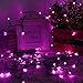 Qedertek 200 LED Solar Christmas Lights, 72 ft Fairy Decorative Garden String Lights for Home, Patio, Porch, Lawn, Party and Holiday Decorations (Pink)