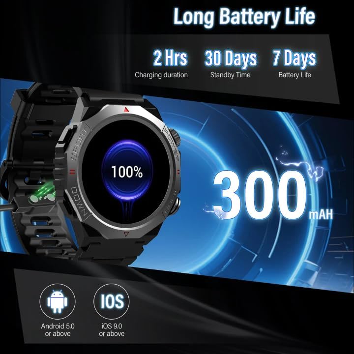 Smartwatch Uomo Militare, 1.39" Orologio Smart watch con Chiamate Bluetooth — foto 7 di 7