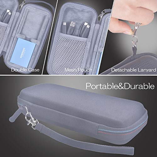Rancco 2 in 1 Protector Case for Samsung T5 T3 T1 Portable 250GB 500GB 1TB 2TB SSD USB 3.1 Type C External Solid State Drives, Samsung T5 Storage Case Shockproof Travel Carrying Bag[7.7x3.6x1.7inch] - Thumbnail 4