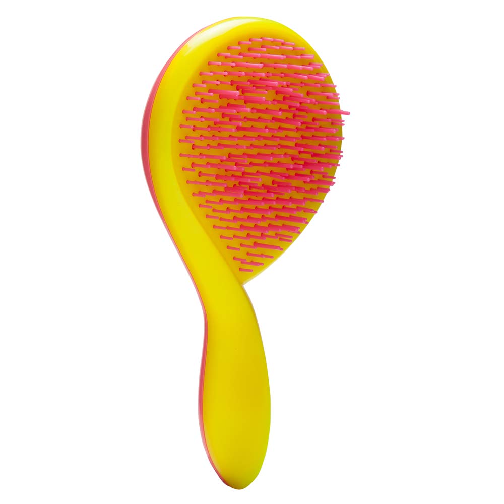 Michel Mercier Ultimate Girlie Detangling Brush for Fine Hair, Pink Handle/Yellow Bristles