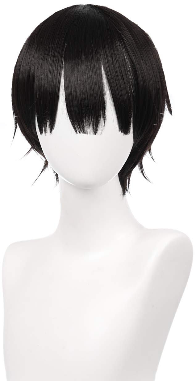 Photo 1 of QHQ-SHININGLIFI Black Short Hanako-kun Cosplay Wig & 1 Hair Net Cap, for Anime After School: The Darker Side of the School Theme Costume Party; 33BK