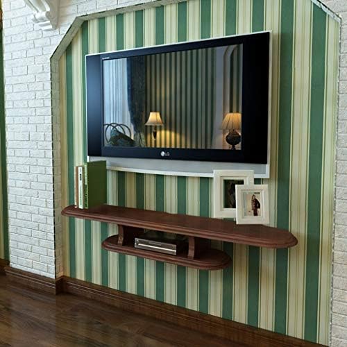 フローティング棚ウォールシェルフ壁掛けテレビキャビネットセットトップボックスwifiルーターdvdプレーヤー ゲーム機器収納棚多機能ディスプレイ棚 色 サイズ 1cm 海外 さいず ダークブラウン