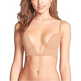 ToBeInStyle Women’s Deep Plunge U-Shaped V-Bra Convertible Supportive w/Padded Cups & Low Open Back