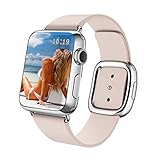 GEOTEL Apple Watch Band 38mm, Modern Buckle Genuine Leather Strap Smart Watch Band Replacement for Apple Watch Series 1 Series 2 iWatch (38mm-Large Size-Soft Pink)