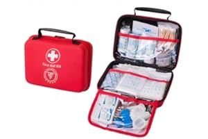 First Aid Kit - Survival kit with 265 Pieces Emergency Supplies, with Hardshell Waterproof Case for camping, hiking, sports, 