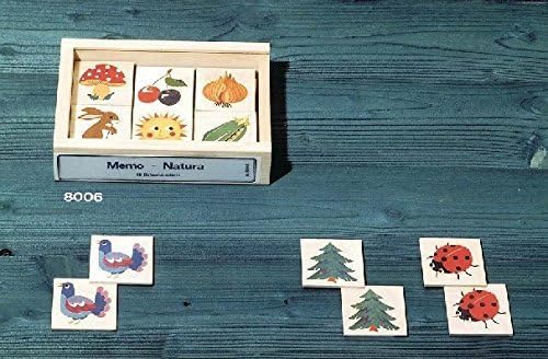 Atelier Fischer Wooden Nature Memory Game in Wooden Box (48 Tiles / 24 Matching Pairs)