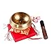 Tibetan Singing Bowl Set ~ Buddha Figure Design ~ Maha Bodhi 4 Inch Wide Authentic Meditation Gong for Relaxation and Chakra Healing ~ Completely Hand Carved ~ Perfect Gift