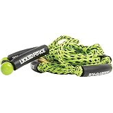 Liquid Force Surf 8" 24ft Knotted Wakesurf Rope &amp; Handle | 24ft wakesurf rope with knotted mainline, EVA teardrop grip &amp; floating handle for secure control behind the boat