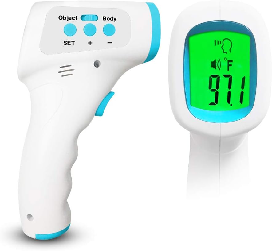 Forehead Thermometer for Adults, Accurate Digital Infrared Baby Thermometer Non-Contact Laser Thermometer Temperature Gun Portable Body Basal Thermometer Gun with LCD Display, Immediate Result