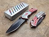 TAC Force Assisted Opening Spider WEB Design Handle Rescue Tactical Black Stainless Steel Blade for Hunting Camping Outdoor - Gray/red