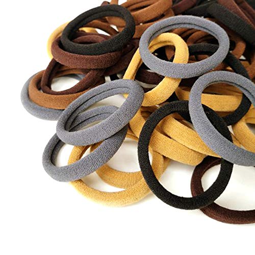 100 Pack Thick Elastics Hair Ties for Women, High Stretch Seamless
