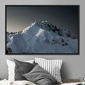 signwin Framed Canvas Wall Art Snow Mountain Cool...