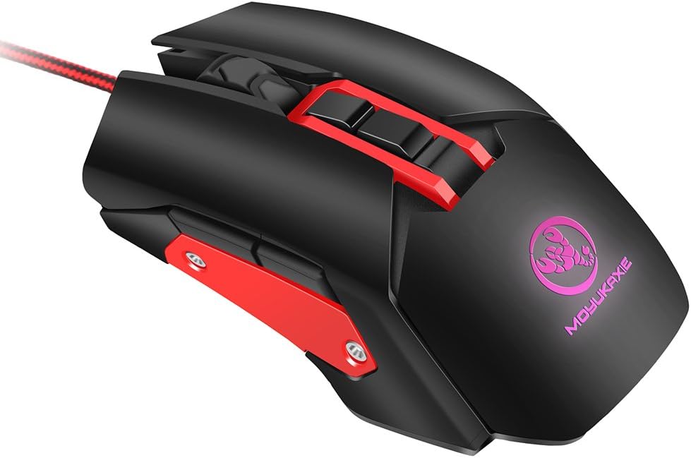 CricTeQleap Gaming Mouse Cool Four Colors Backlight 3200DPI LED for Windows 2000 10 Vista iOS Red