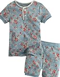 Vaenait Baby Kids Girls 2 Pieces Short sleeve Pajama Sleepwear Set Short Lacy Flower