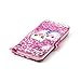 for iPod Touch 6 Case, Alkax Premium PU Leather Wallet Kickstand Magnet Flip Stand Protective Cover with Card ID Card Slots for Apple iPod Touch 5 6th Generation (2 Hot Pink Owl)