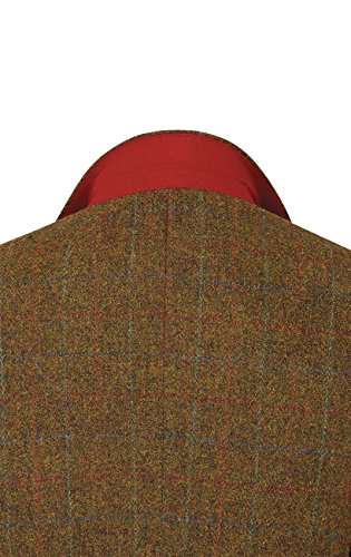 Harris Tweed Mens Rust Windowpane Check Tweed Jacket Regular Fit 100% Wool Notch Lapel-42S